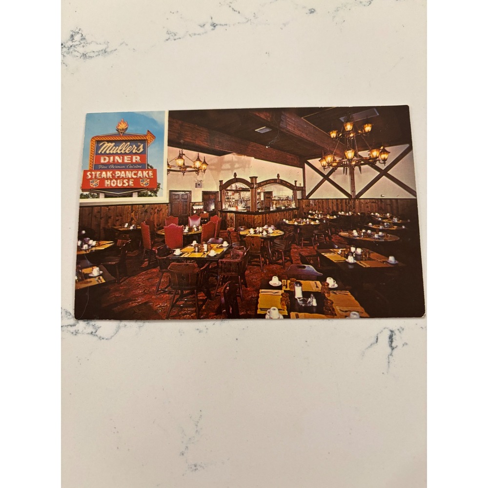 Vintage Mullers Diner Steak Pancake House Postcard‎ Stroudsburg PA Poconos